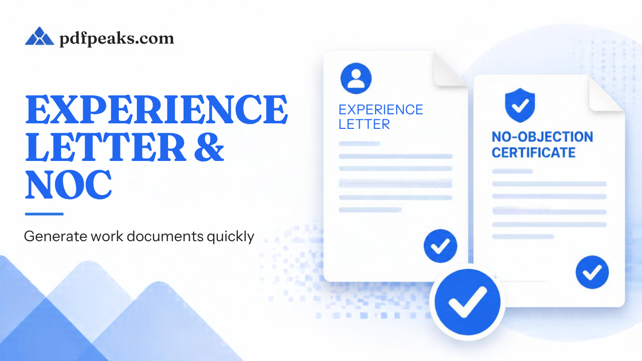 Experience Letter & NOC Format for Pakistan (Free Generator) | PdfPeaks