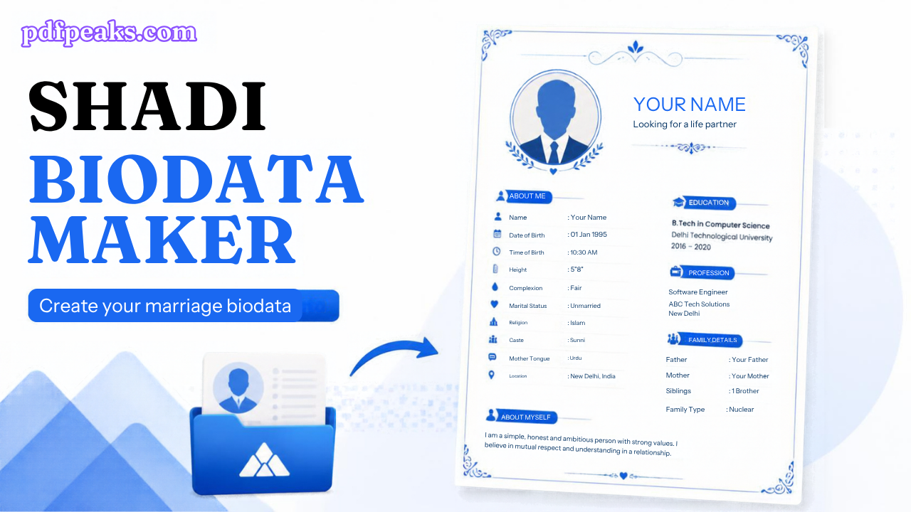 Free Shaadi Bio Data Maker — English &amp; Urdu PDF, No Watermark